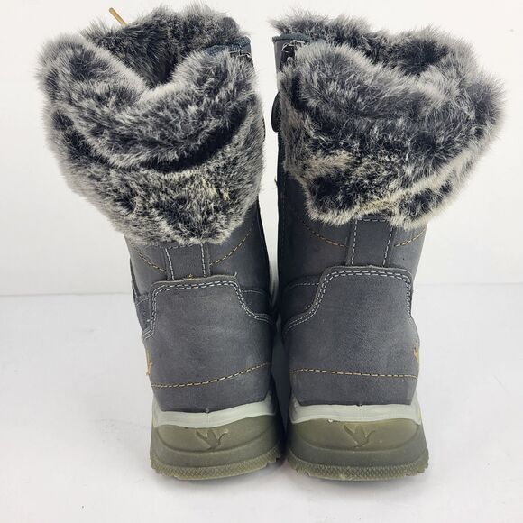 Santana Canada Milly Boots Waterproof Leather Faux fur Gray Size 8.5 - Picture 10 of 14